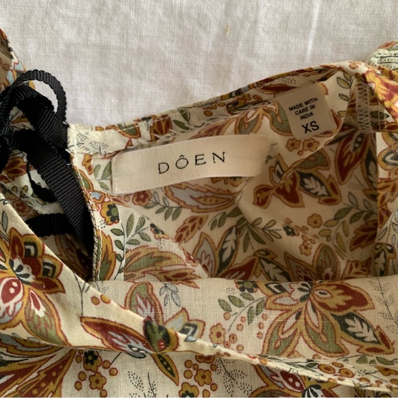 Doen Rhodia Cotton Puff Short Sleeve Maxi Midi Dress Blanc Narcissus Floral - Picture 13 of 16